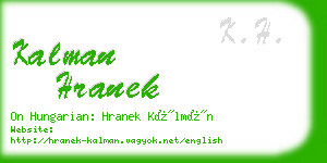 kalman hranek business card